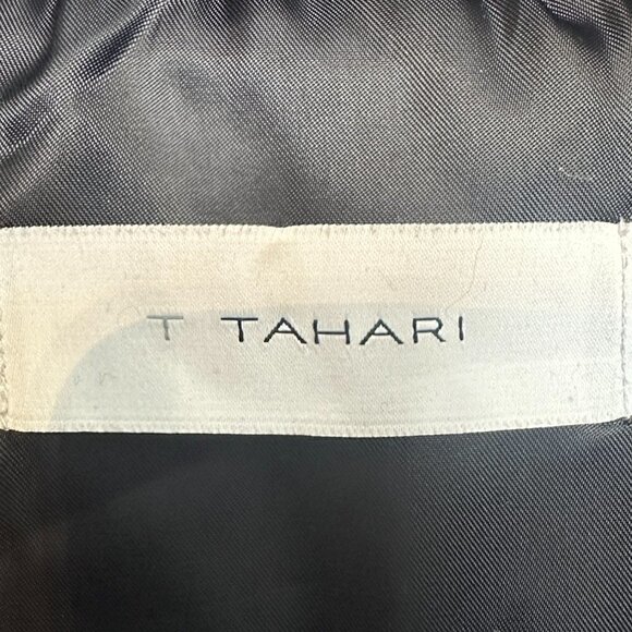 EUC T Tahari Down Jacket Asymmetrical Front Zipper - Size M - Purple/Black - Picture 3 of 12